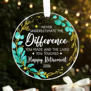 Retirement Gifts for Women Men 2026 - Thick Acrylic Retirement Ornament | 2026 Christmas Ornament - Retired Gift for Coworker Boss Teacher Nurse - Retirement Party Decorations Keepsake