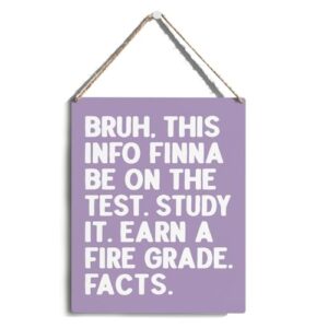 Retro Purple English Math Classroom Decor Wood Sign Funny Teacher Gifts for Male Teachers Women Middle High English Math Classroom Door Wall Hanging Wood Sign