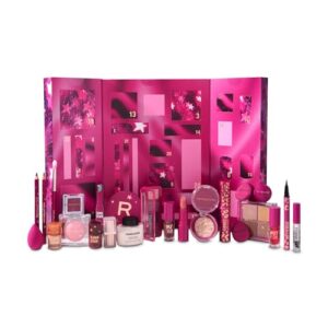 Revolution Makeup 2025 Advent Calendar, 24-Piece Beauty Gift Set for Lips, Eyes, & Face, Features Essential Cosmetics & Tools, Vegan & Cruelty-Free