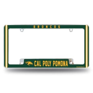 Rico Industries NCAA Cal Poly Pomona Broncos 12" x 6" Chrome All Over Automotive License Plate Frame for Car/Truck/SUV