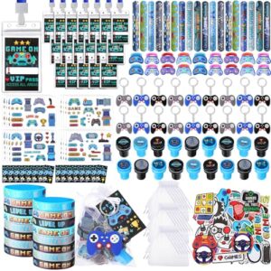 RoundFunny 212 Pcs Video Game Party Favors, Gamer Birthday Supplies