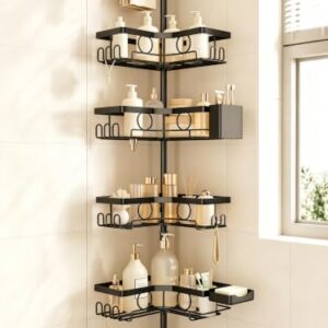 Rustproof Shower Caddy Tension Pole, Corner Adjustable Rod 30-121in