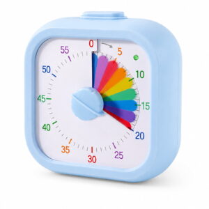 SAMODRA 60 Minute Visual Timer for Kids, Visual Countdown Timer for Classroom Office Kitchen, Timer for Kids Desk with Silent Operation (Blue Rainbow)