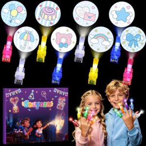 Sauyoza 36 Pack Kawaii White Dog Party Favors, Light up Finger Lights Cartoon Dog for Kids, Classroom Treasure Box Rewards, Goodie Bag Stuffers Birthday Party Supplies for Girls