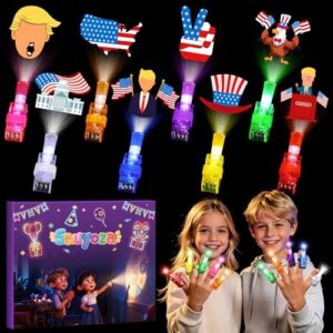 Sauyoza 36 Pack Patriotic Party Favors, LED Finger Lights for Kids