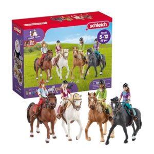 Schleich Horse Club - 40Pc Horse and Rider Playset with Accessories | 72221 | Realistic Horse Figurines, Poseable Riders with Horses, Equestrian Toy for Girls 5+, Screen-Free Pretend Play, Party Gifts