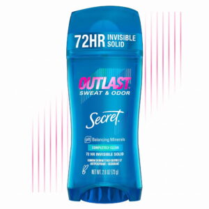 Secret Outlast Antiperspirant Deodorant for Women, Invisible Solid, Completly Clean, 2.6 oz