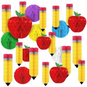 Seenelling 24 Pcs Classroom Decor Back to School Decorations, Pencil