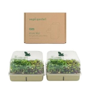 Self-Watering Microgreens Growing Kit with 20 Capillary Grow Mats and Humidity Domes, 4 Trays for Growing Multiple Micro Greens and Sprouts, Hydroponic Growing System with Water Level Indicator
