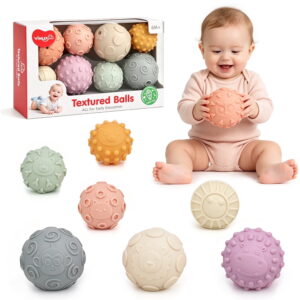 Sensory Balls,Vinyl Soft Textured Montessori Toys,Easy Grip,Colors Multi-Sensory Stimulation,Motor Skill Development,for 6M+,Model Number YL8103B