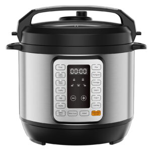 SHOUFTW 6 Quart Electric Pressure Cooker, 12-in-1 Stainless Steel Multi Cooker, Slow Cook, Steamer, Sliver