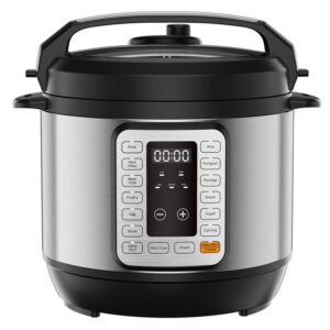 Simenmax 6qt Electric Pressure Cooker, 12-in-1 Multi-Cooker with LED Screen, Slow Cooker, Rice Maker, Steamer, Silver