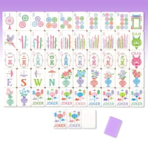 Simgoing 160 Pcs American Mahjong Tiles Engraved, Modern, Light Purple