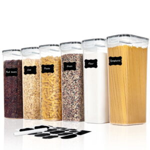 Sindcom Airtight Food Storage Containers with Lids, 6PCS Plastic Spaghetti Container, 2.8L