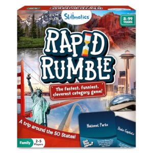 Skillmatics Rapid Rumble – A Trip Around The 50 States Board Game for Kids | Fast-Paced Game for Kids, Teens & Adults, Fun for Family Game Night & Educational Toy, Gifts for Ages 8, 9, 10 & Up