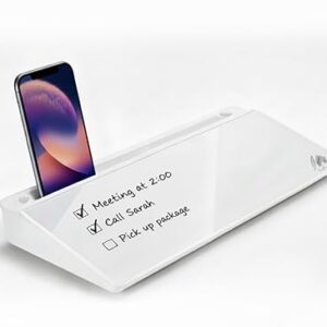 Small Desktop Whiteboard, Glass Dry Erase Board Computer Keyboard Stand Surface Pad with Drawer, Desk Organizer with Accessories for Office, Home, School, to-Do List Board