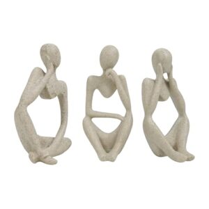 Small Figurine for Living Room Floating Shelf Coffee Table Decor, Set of 3
