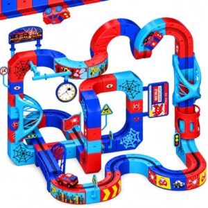 Spider Electric Train Set - 69Pcs 3D Spider Race Track Set, Spider Toys for Boys 3-4, Spider DIY Track Playset, STEM Learning Toys, Christmas Birthday Gifts for Boys Ages 3 4 5 6 7 8+