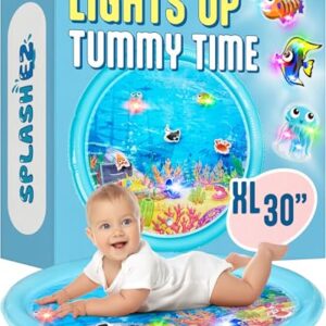 SplashEZ Lights Up Tummy Time Water Mat for Babies, 30" X-Large