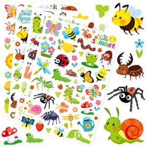 Spring Stickers Insect Bee Butterfly Bee Flower Sunflower Summer Reward Stickers for School Family Reward Birthday Party Favors Notebook, Laptop Invitations Envelope Decor
