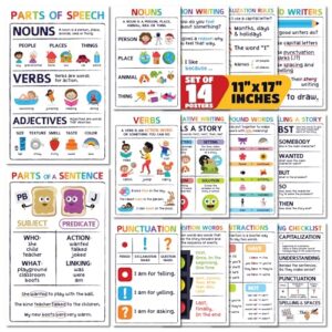 Sproutbrite 14 Pack 11” x 17” 1st Grade Educational Writing Posters