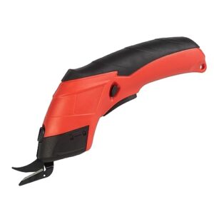 Stalwart Rechargeable Cordless Electric Scissors with 2 Blades, Red | Multipurpose Cardboard Cutter or Fabric Cutter for Crafts, Leather, Plastic, Felt, or Carpet with 3.6V Lithium-Ion Battery