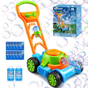 SYNCFUN Bubble Lawn Mower, Bubble Machine Summer Outdoor Toys for Toddlers 1-3, Bubbles for Kids 2 4 6 Years Birthday Toy