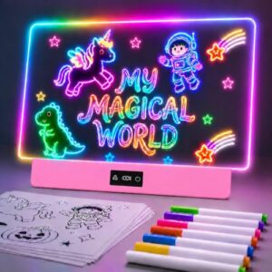 TAEMVV 16" LED Drawing Board for Kids Birthday Gift for Girls, Pink