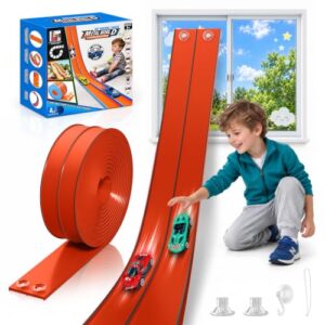 TAEMVV Flexible Race Track for Kids, 15 Ft Dual Car Track Set, Red