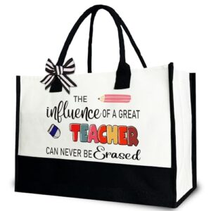 Teacher Appreciation Tote Bag Gifts for Women, Teacher Canvas Tote Bag