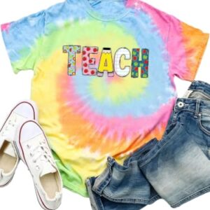 Teacher Shirts for Women Happy First Day of School Shirts Teacher Tshirts | Perfect Teacher Gift,Back To School Shirts,Summer School Shirts,Causal Cute Tee,Classroom Shirts Wear,CrewNeck Soft Fabric