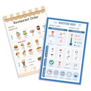 Thboxes 2 Pack Kids Pretend Play Notepads, Restaurant and Doctor Play Set