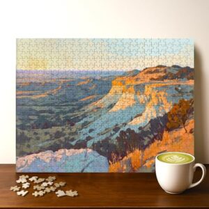 Theodore Roosevelt National Park North Dakota Location Jigsaw Puzzle - 500 Pieces Wooden Puzzle for Adults, Wall Art Gift, Finished Size: 20 x 15 Inch