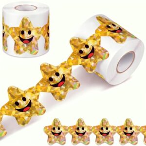 Tinlade Gold 65 ft Smile Face Holographic Star Bulletin Board Border