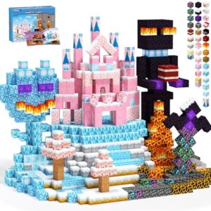 Titoclar 150 PCS Princess Castle Magnetic Blocks, Easter Gifts for Kids 3 4 5 6 7 Year Old - Ice & Fire Magnetic Tiles for Toddlers, Idea Birthday Gift Travel Toys for Ages 3-5 4-8 Boys and Girls.
