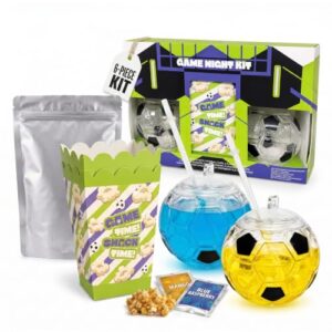 Topline Game Night Kit & Popcorn Bucket Soccer Gifts, Movie Night Supplies