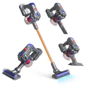 Toy Vacuum Cleaner for Kids, Pretend Play, Kids Vacuum Cleaner with 3 Converter Heads, Toddler Vacuum with Real Suction Power, Housekeeping Set Preschool Toy for Toddlers Boys Girls Age 2 3 4+