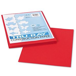 Tru-Ray® Construction Paper, 50% Recycled, 9" x 12", Holiday Red, Pack of 50
