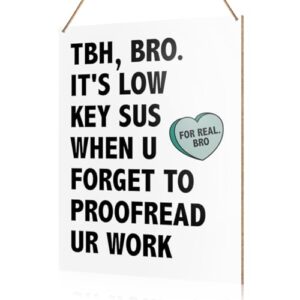 UDNADKEX English Classroom Wall Sign Hanging Decor, High Middle School English Classroom Wooden Decor Writing Decoration, Gift for English Teacher