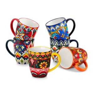 vancasso Ceramic Coffee Mug Set of 6, 12 oz Coffee Cup, Porcelain Tea Cups, Series LUMI