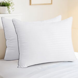 Vccoem Pillows Queen Size Set of 2, Bed Pillows for Side, Back and Stomach Sleepers, Super Soft Down Alternative Filling, Luxury Fluffy Hotel Quality and Machine Washable, 28 x 18 inches