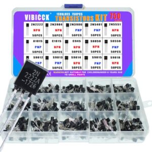 VIBICCK 15Values 750pcs TO92 Transistors Assortment Kit