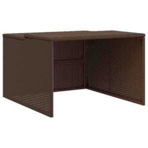 vidaXL Robot Mower Garage Brown 33.9"x35.4"x20.5"/22.4" Poly Rattan