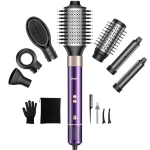 Vincofy 7 in 1 Hot Air Styler,1500W Hair Dryer Brush with Auto-Wrap Curlers