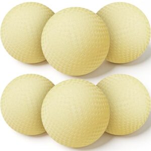 VioraWhite 6 Pcs Playground Balls 8.5 Inch Bouncy Balls for Kid, Yellow
