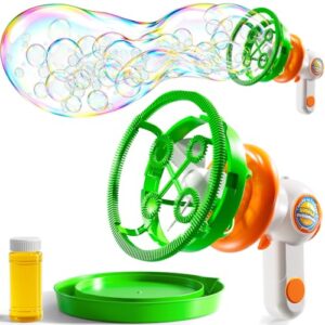 Voice Activated Bubble Maker Machine for Kids Ages 3+ Years Old, 2 Modes Automatic Bubble Gun Makes Large & Small Bubbles, Detachable Bubble Wand, Party Birthday Gift Toy for 3 4 5 6 7 Boys Girls