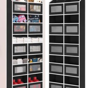 Wakaye Over the Door Organizer Hanging- 10 Compartments, 80 lbs Load Behind Door Stuffed Animal Storage, Extra Large Toys Storage Organization for Bedroom, Bathroom, Nursery, Shoes, Diaper (black)