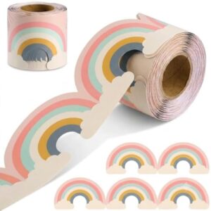 wearage 52.5ft Rainbow Cloud Bulletin Board Boho Bulletin Board Trim Classroom Die-Cut Rolled for Back to School Teacher Wall Window Door Locker Homeschool Office Chalkboard Party
