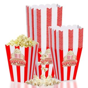 Wertyuizk Popcorn Boxes 20 Pack One-step Assembly, 6" Tall * 2.9" Square Individual Servings Popcorn Bags, Movie Night Supplies Container Kettle Corn Bucket for Home Party, Easter Day, Christmas