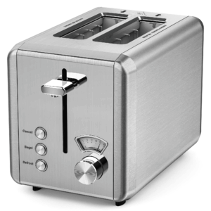 WHALL 2 Slice Toaster - Stainless Steel Toaster with Wide Slot, 6 Shade Settings, Bagel Function, Silver